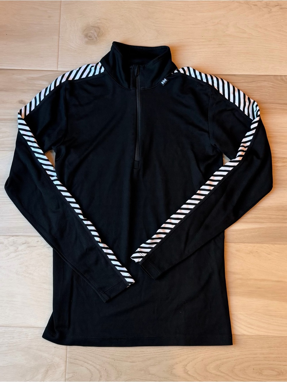 Helly Hansen Lifa Merino Stripe Half Zip Base Layer Top Black Small